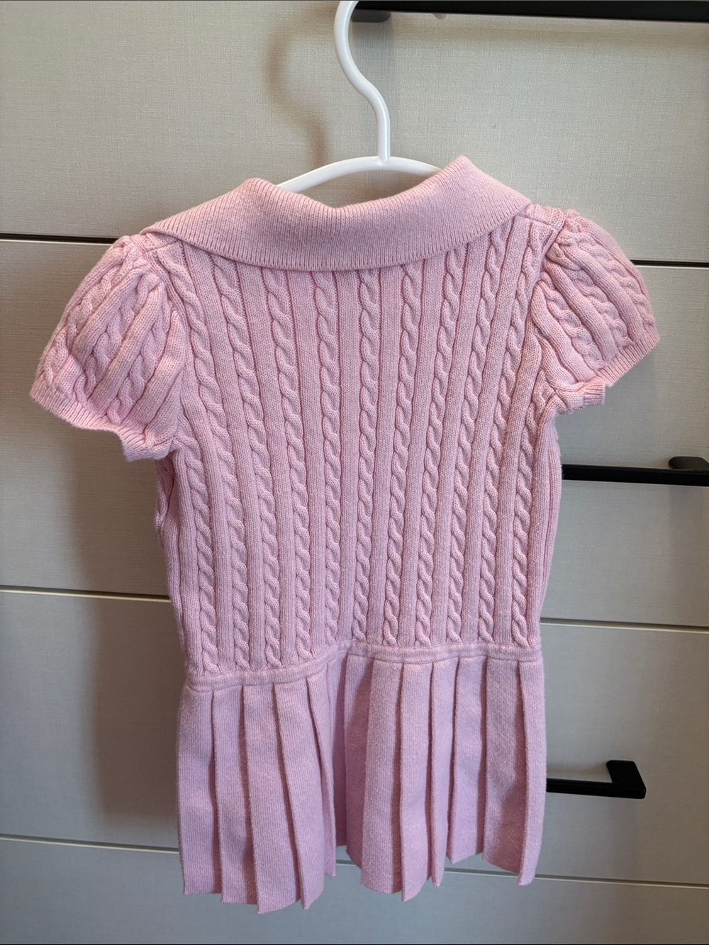 Ralph Lauren Light Pink Cable-Knit Polo Dress 9-12M - Picture 3 of 3